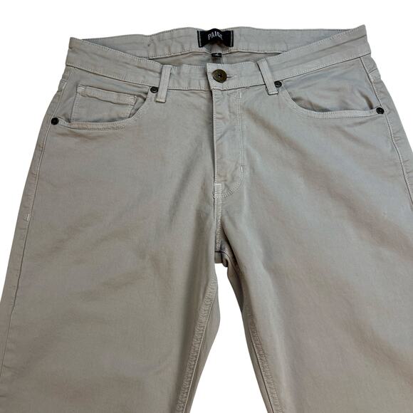 Paige Normandie Jeans Five Pocket Khaki Color Stretch Denim Size 31x33 - Picture 1 of 13
